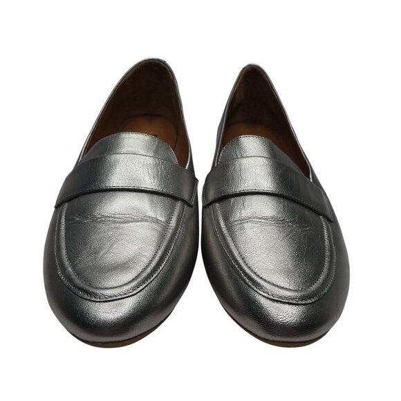Miz Mooz Ken Pewter Metallic Silver Leather Flats Loafers Womens 41 US 9.5-10 - Picture 6 of 13